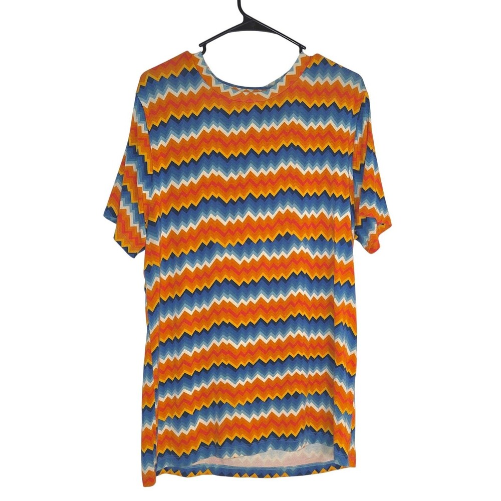 Me Undies Large chevron micro modal Unisex tee Orange, Blue,  White Soft